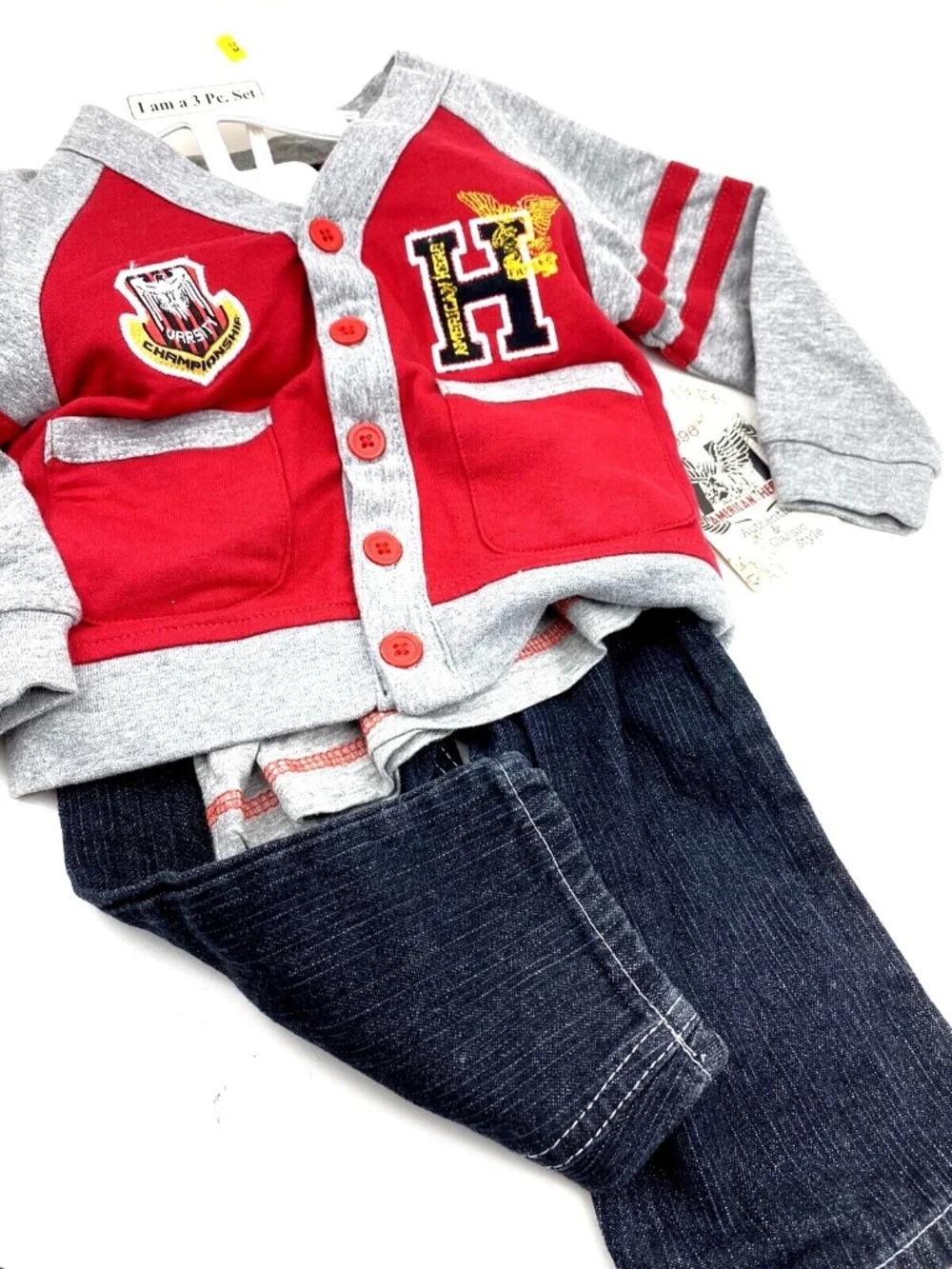 American Hero Baby Outfit Size 12m Boys Matching 3pc set Children Kids Infant